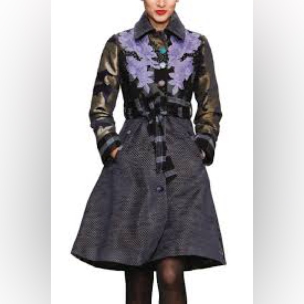 Desigual Multicolor Floral Pattern Coat